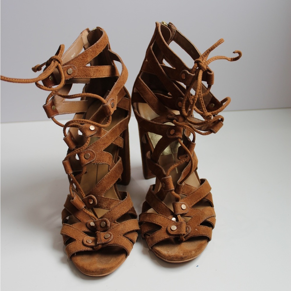 Dolce Vita Brown Suede Lace Up Heels Size 9